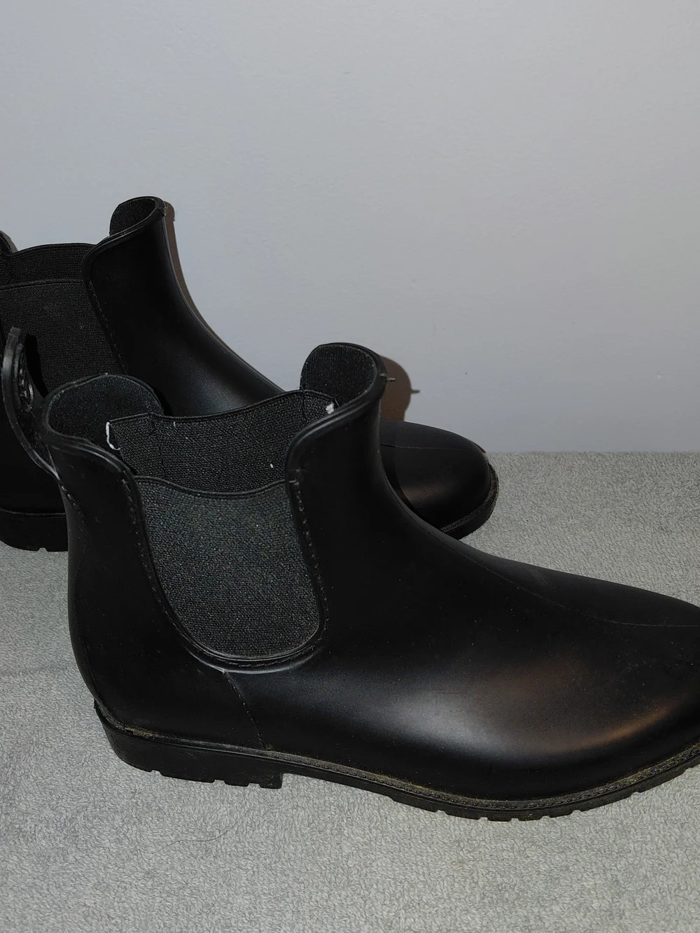 Women's Black Ankle Muck / Rain Boots - Sleek Waterproof Slip-On